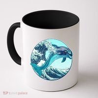 The Great Wave Dolphin Coffee Mug thumb 0