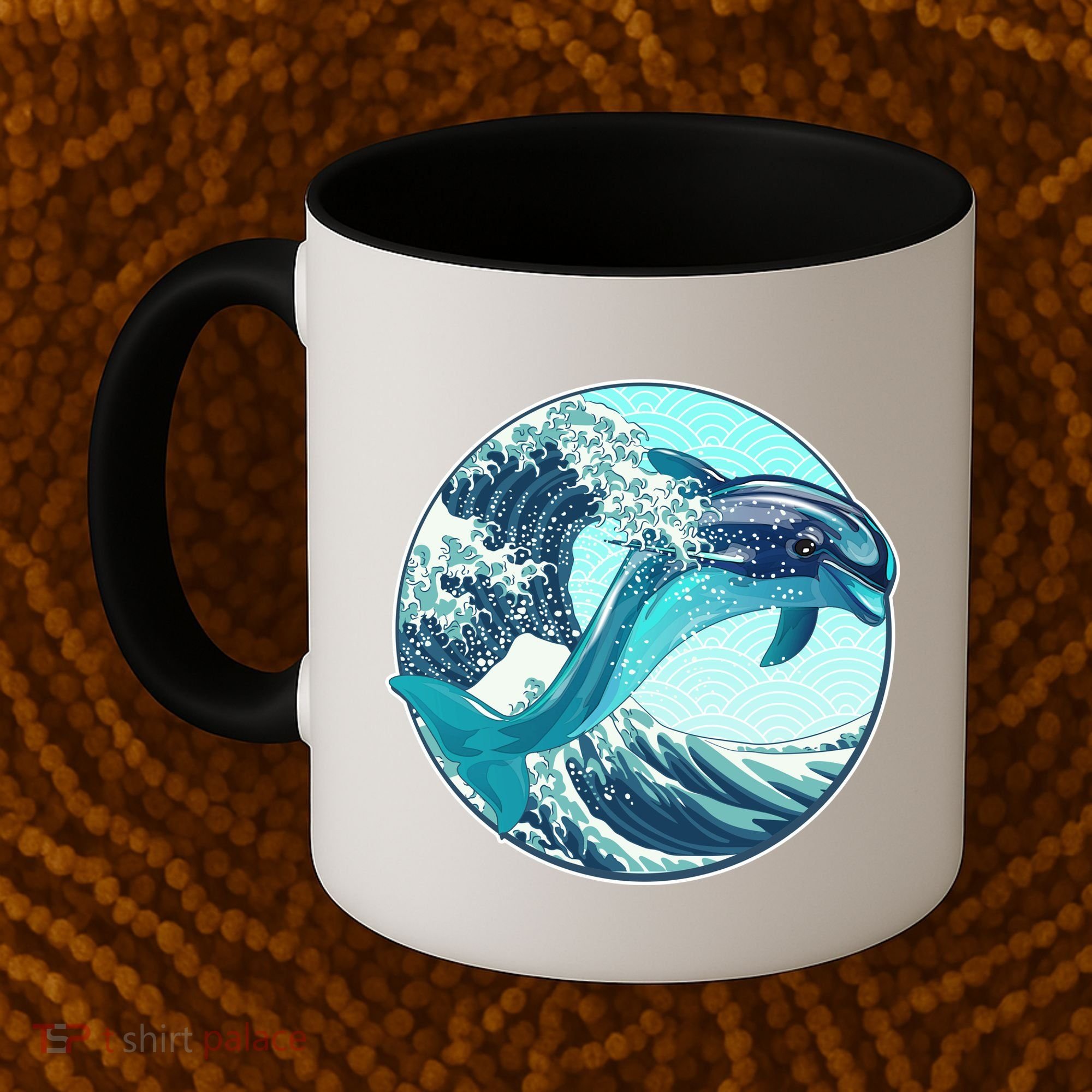 The Great Wave Dolphin Coffee Mug