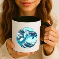 The Great Wave Dolphin Coffee Mug thumb 3