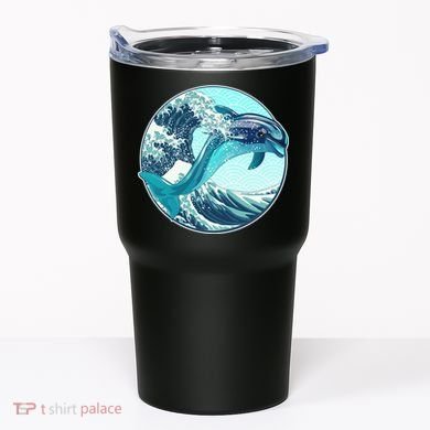 The Great Wave Dolphin Tumbler