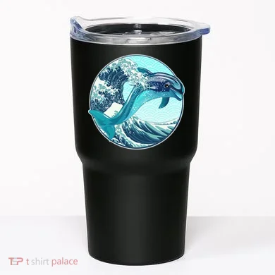 The Great Wave Dolphin Tumbler