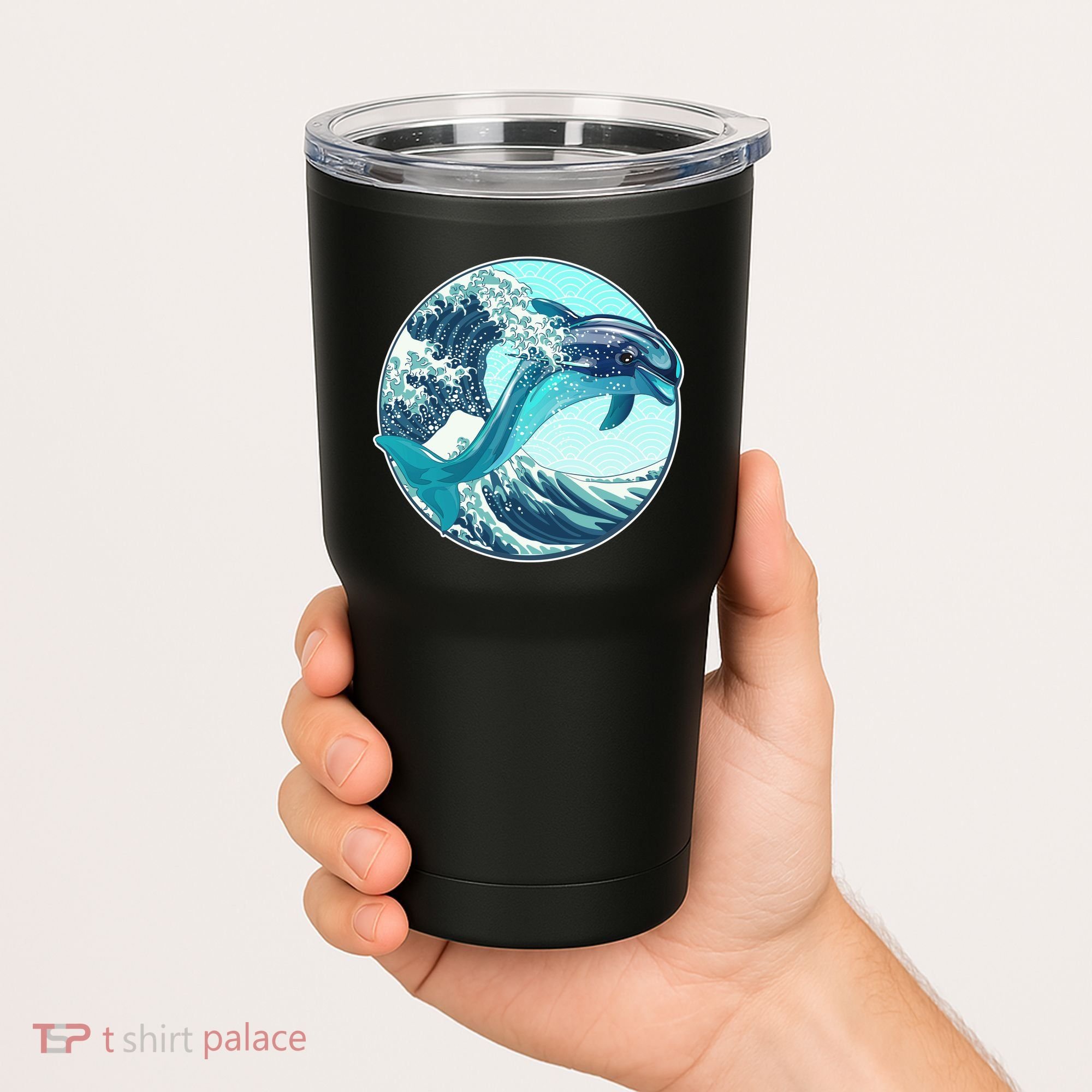 The Great Wave Dolphin Tumbler