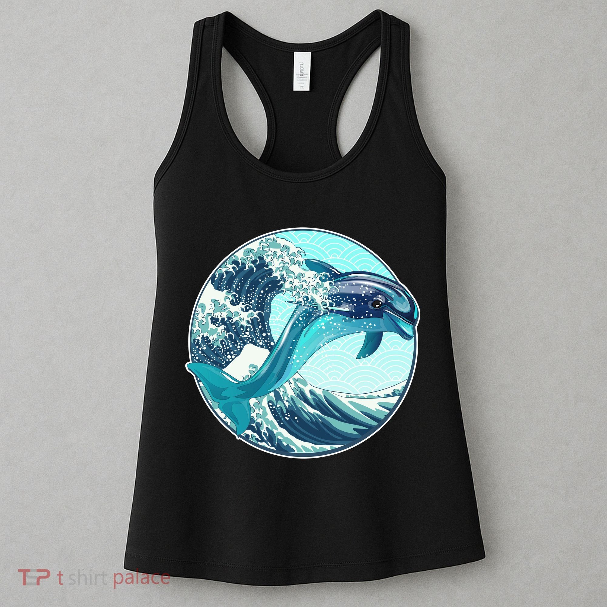 The Great Wave Dolphin Women's Tank Top