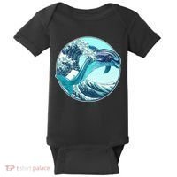 The Great Wave Dolphin Baby Bodysuit thumb 0
