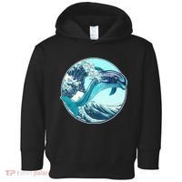 The Great Wave Dolphin Toddler Hoodie thumb 0