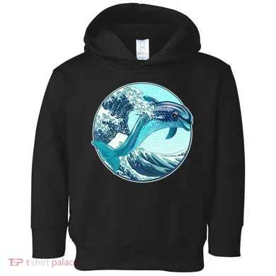 The Great Wave Dolphin Toddler Hoodie