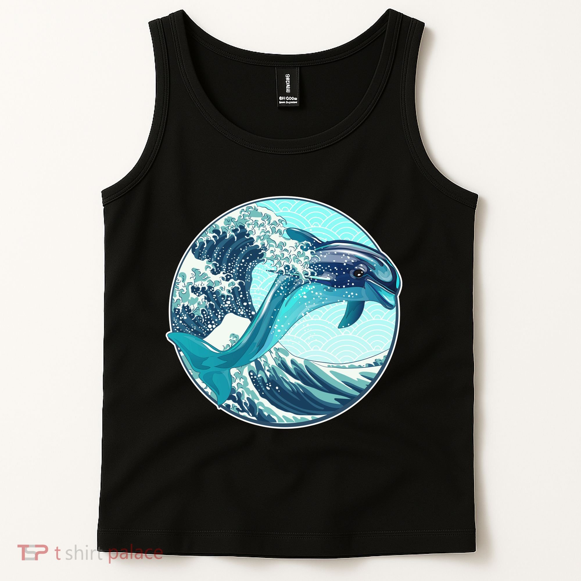 The Great Wave Dolphin Tank Top