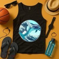 The Great Wave Dolphin Tank Top thumb 4