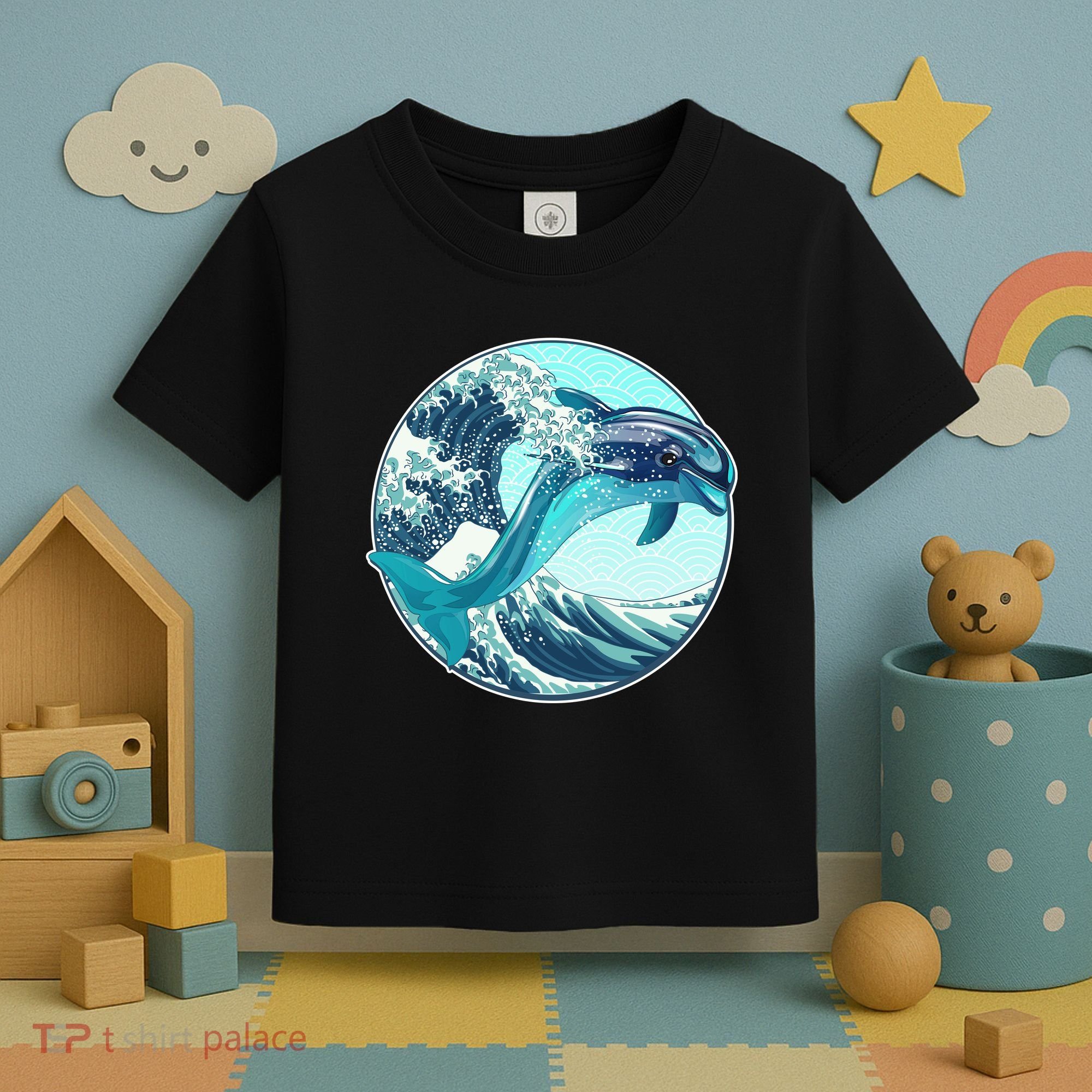 The Great Wave Dolphin Toddler T-Shirt