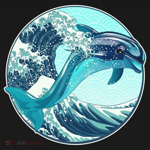 The Great Wave Dolphin Women's Long Sleeve Shirt
