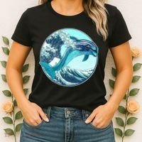 The Great Wave Dolphin Women's T-Shirt thumb 2