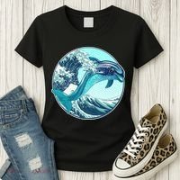 The Great Wave Dolphin Women's T-Shirt thumb 3
