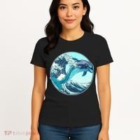 The Great Wave Dolphin Women's T-Shirt thumb 4