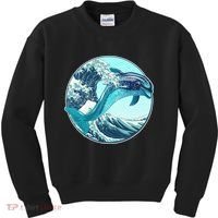 The Great Wave Dolphin Kids Sweatshirt thumb 0
