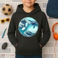 The Great Wave Dolphin Kids Hoodie thumb 2