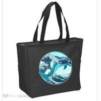 The Great Wave Dolphin Tote Bag thumb 2