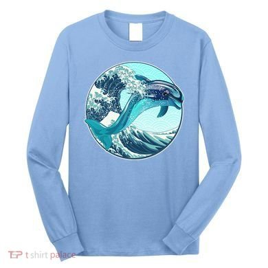 The Great Wave Dolphin Long Sleeve Shirt