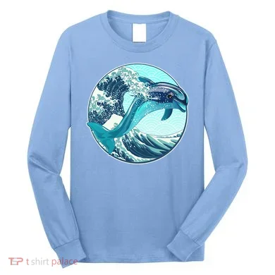 The Great Wave Dolphin Long Sleeve Shirt
