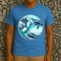 The Great Wave Dolphin T-Shirt thumb 3