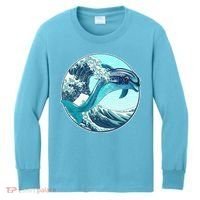 The Great Wave Dolphin Kids Long Sleeve Shirt thumb 0