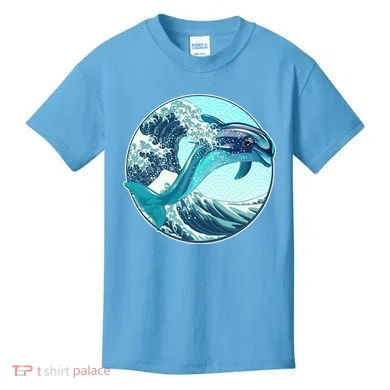The Great Wave Dolphin Kids T-Shirt
