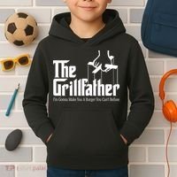 The Grillfather Burger You Can't Refuse Kids Hoodie thumb 2