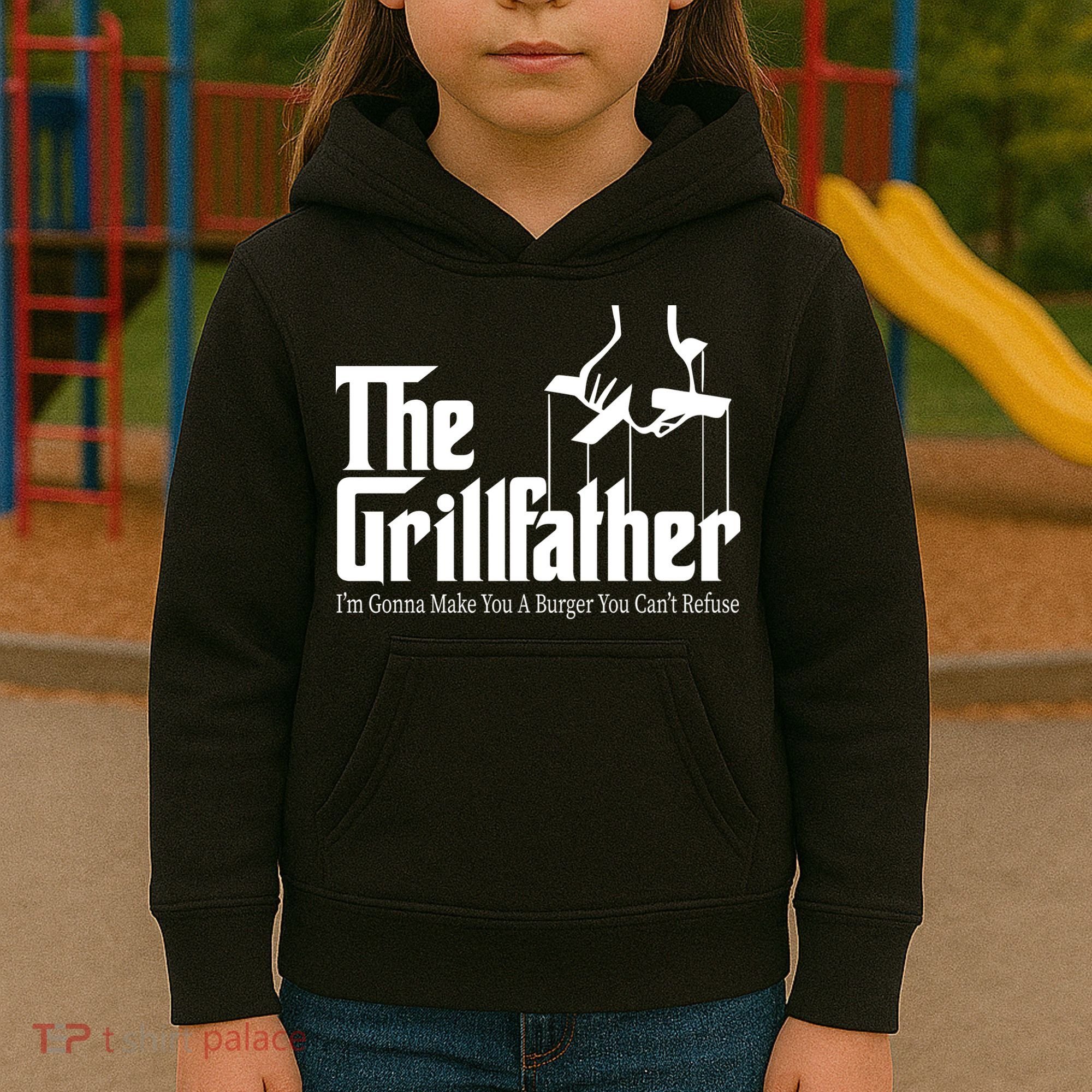 The Grillfather Burger You Can't Refuse Kids Hoodie