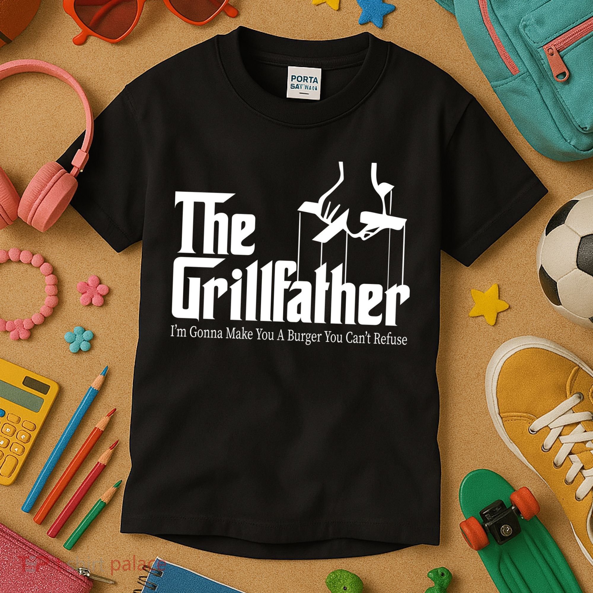 The Grillfather Burger You Can't Refuse Kids T-Shirt