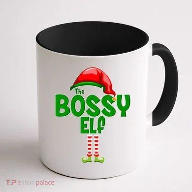 The Grumpy Elf Matching Christmas Coffee Mug back