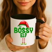 The Grumpy Elf Matching Christmas Coffee Mug thumb 3