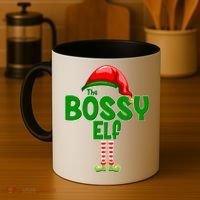The Grumpy Elf Matching Christmas Coffee Mug thumb 4