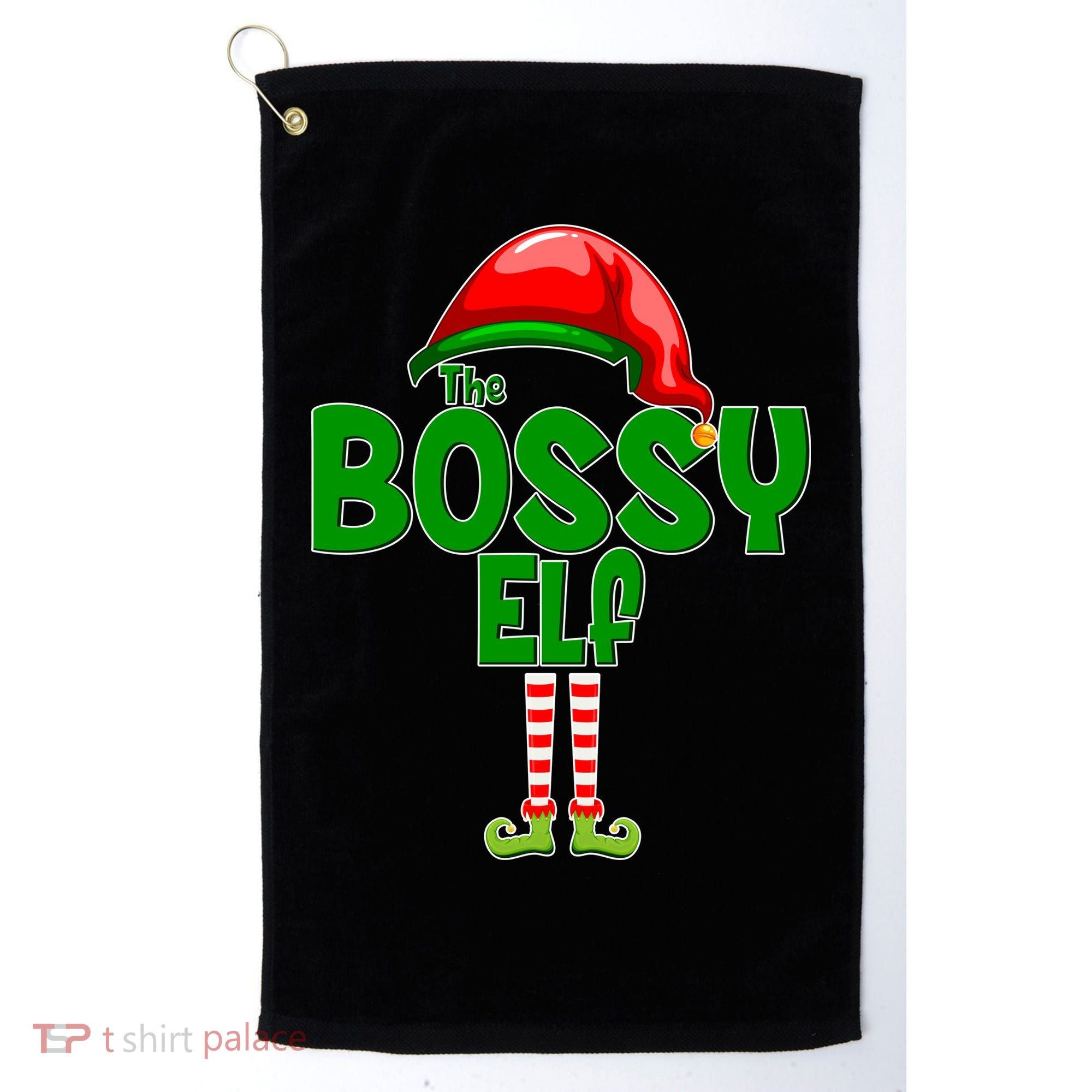 The Grumpy Elf Matching Christmas Golf Towel