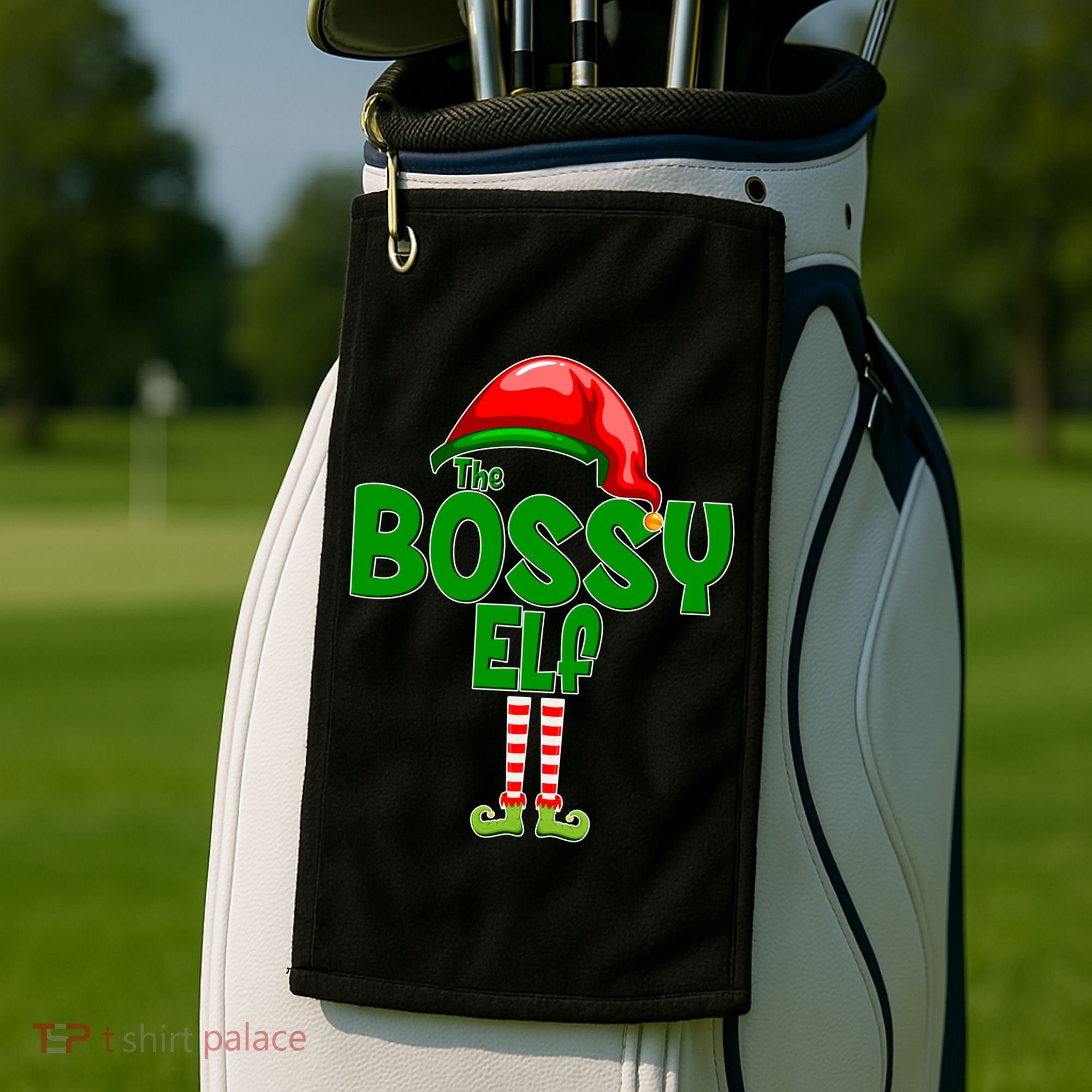 The Grumpy Elf Matching Christmas Golf Towel