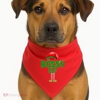 The Grumpy Elf Matching Christmas USA-Made Doggie Bandana thumb 1