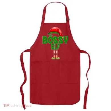 The Grumpy Elf Matching Christmas Apron