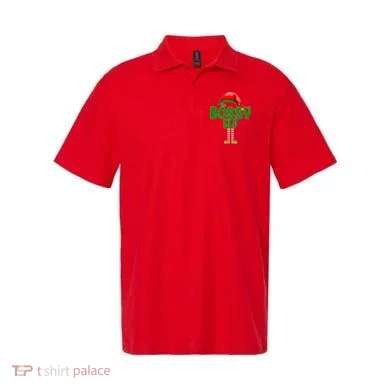 The Grumpy Elf Matching Christmas Polo