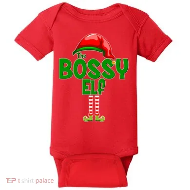 The Grumpy Elf Matching Christmas Baby Bodysuit