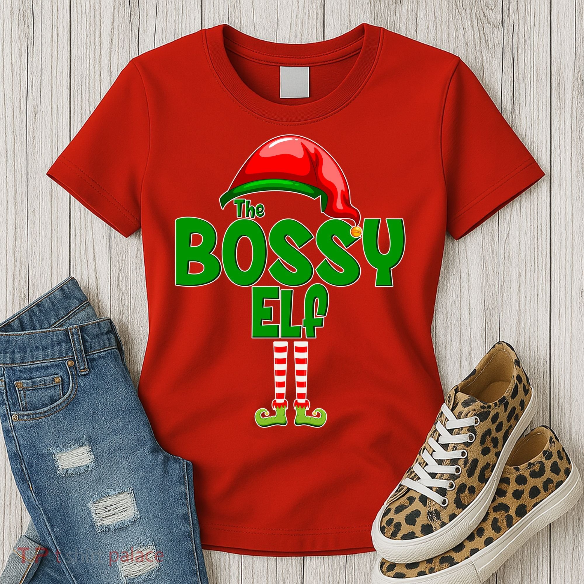 The Grumpy Elf Matching Christmas Women's T-Shirt