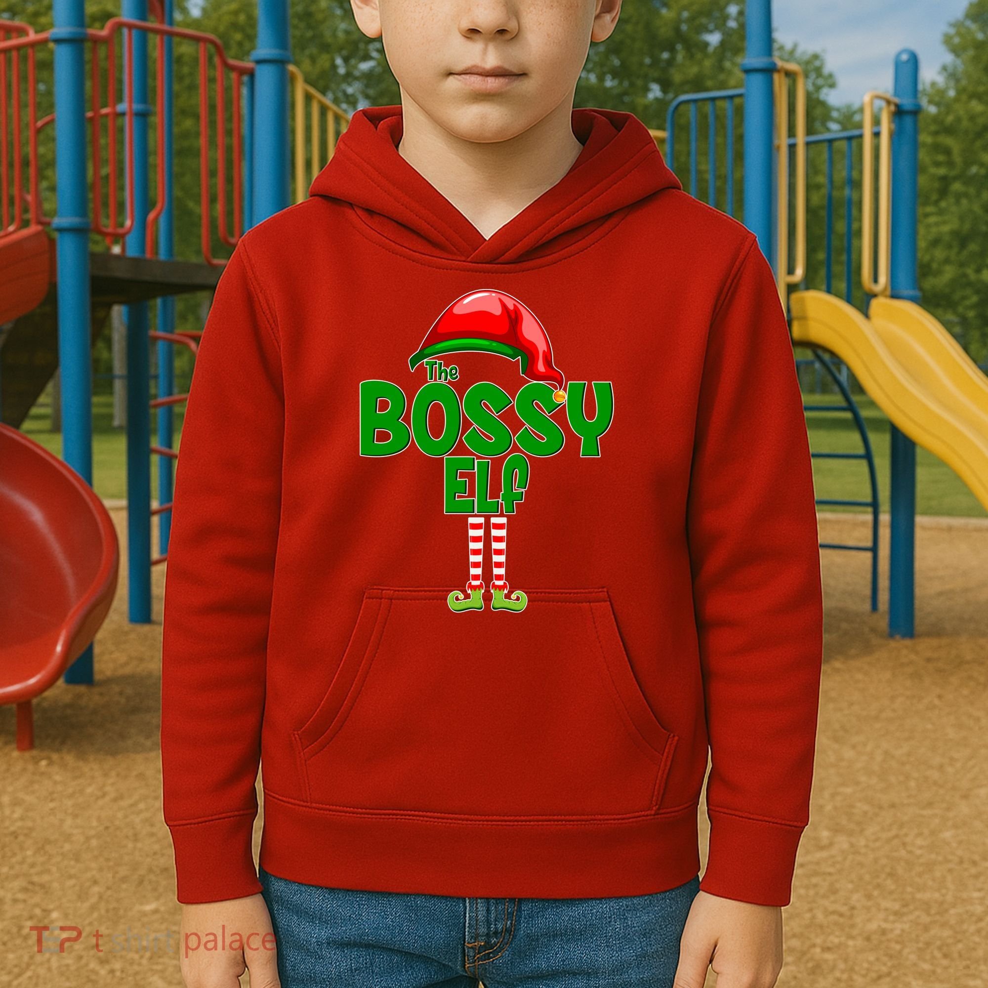 The Grumpy Elf Matching Christmas Kids Hoodie