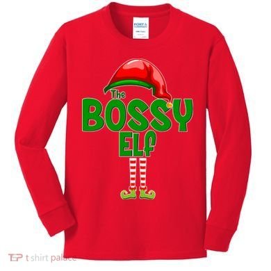 The Grumpy Elf Matching Christmas Kids Long Sleeve Shirt
