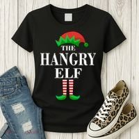 The Hangry Elf Funny Family Matching Christmas Women's T-Shirt thumb 3
