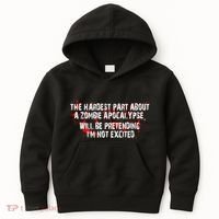 The Hardest Part About The Zombie Apocalypse Kids Hoodie thumb 0