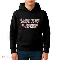 The Hardest Part About The Zombie Apocalypse Kids Hoodie thumb 4