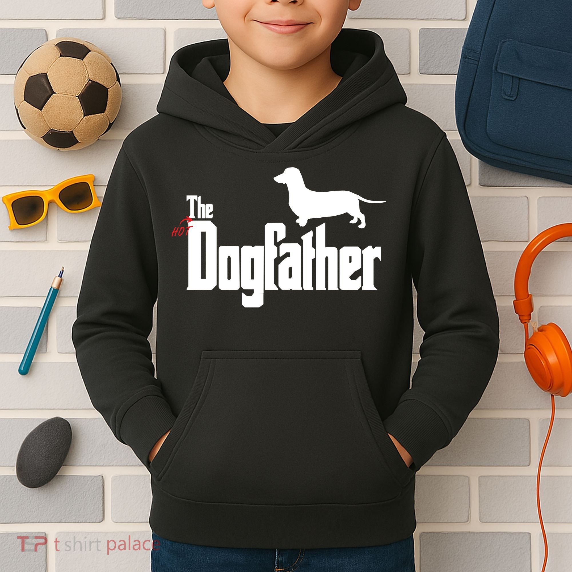 The Hot Dog DogFather Kids Hoodie