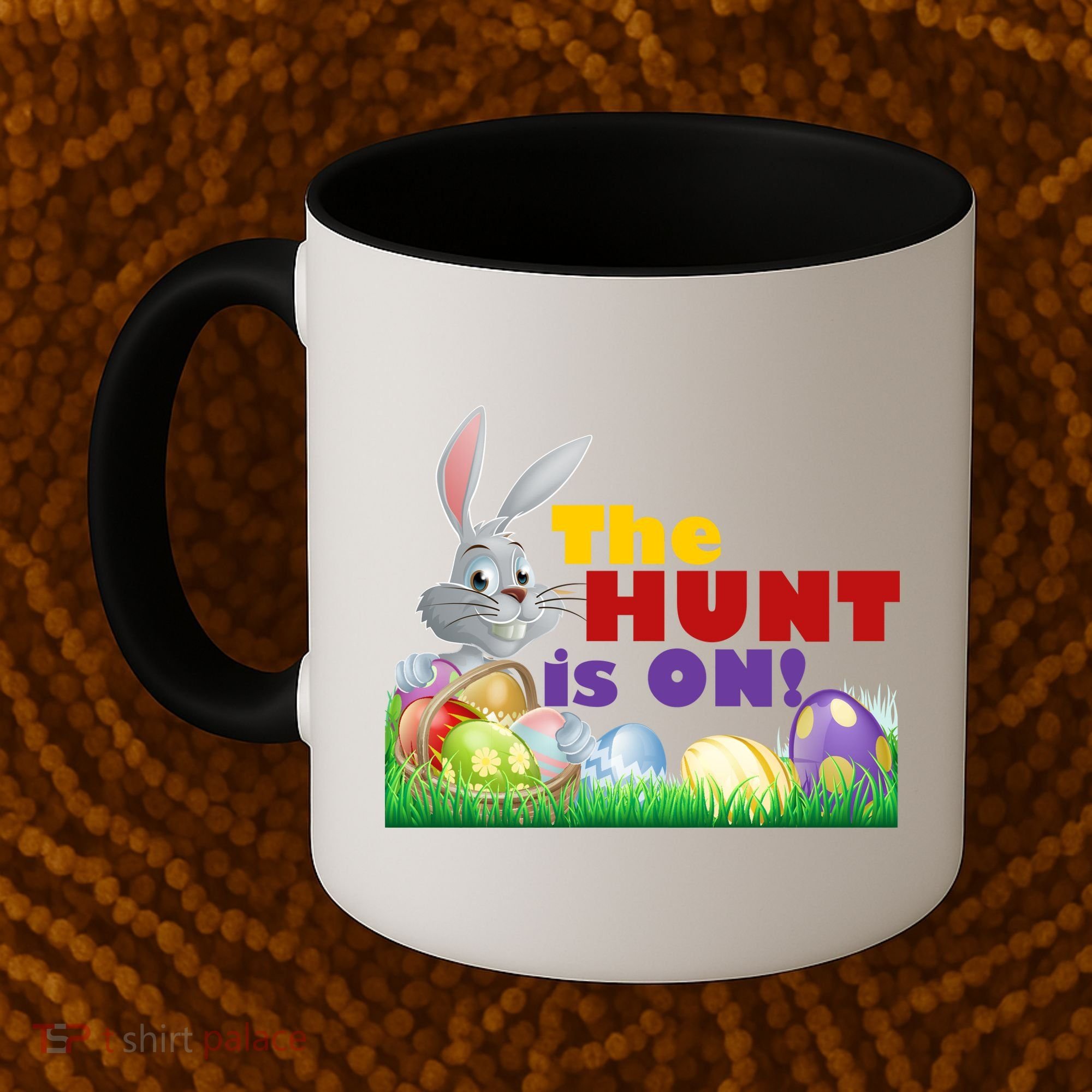 The Hunt is On! Easter Rabbit Egg Hunt Coffee Mug