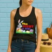 The Hunt is On! Easter Rabbit Egg Hunt Women's Tank Top thumb 2