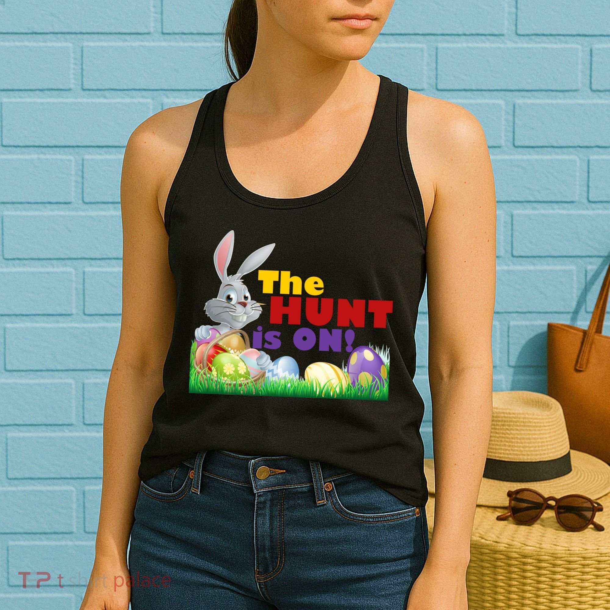 The Hunt is On! Easter Rabbit Egg Hunt Women's Tank Top