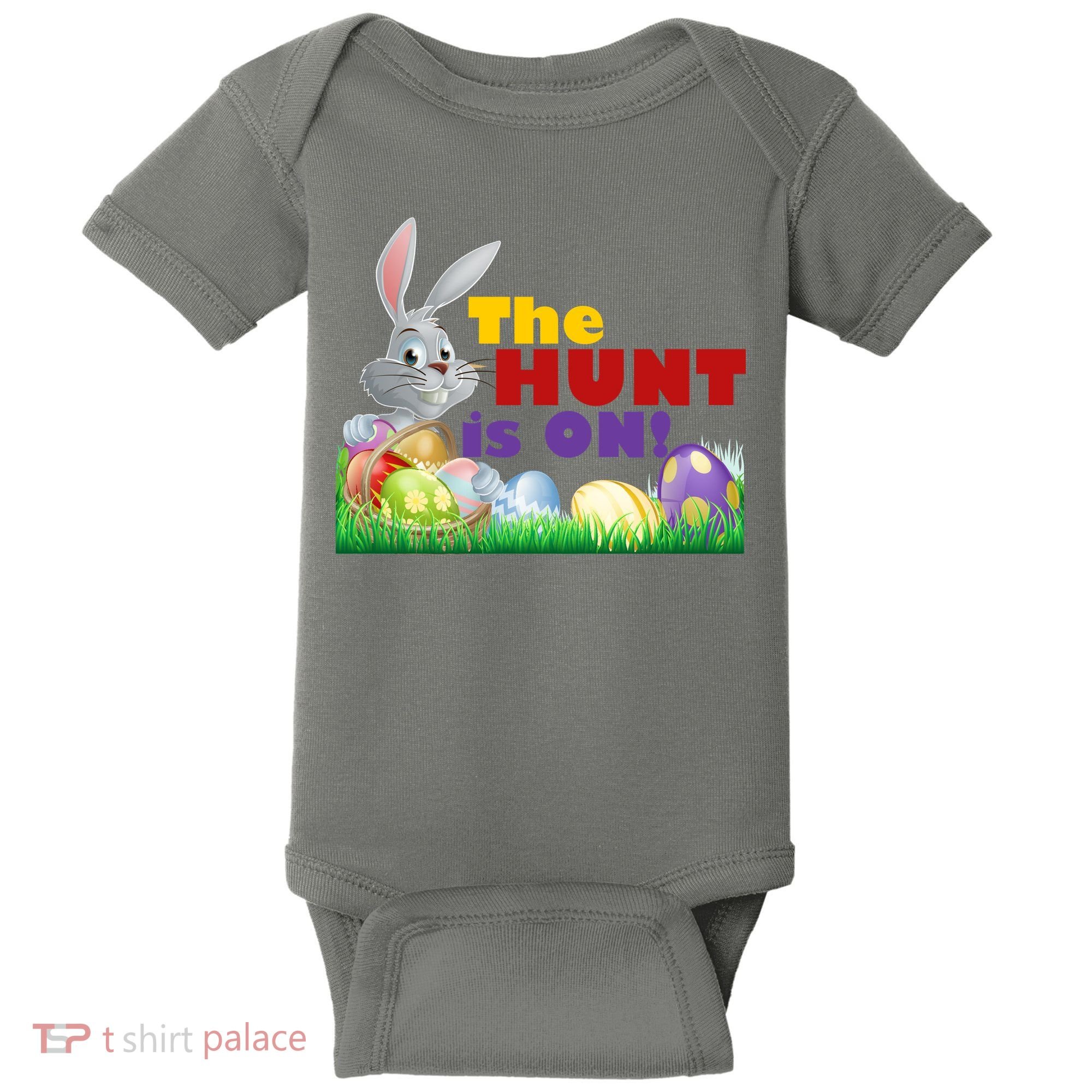 The Hunt is On! Easter Rabbit Egg Hunt Baby Bodysuit