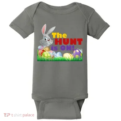 The Hunt is On! Easter Rabbit Egg Hunt Baby Bodysuit