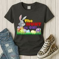 The Hunt is On! Easter Rabbit Egg Hunt Women's T-Shirt thumb 3